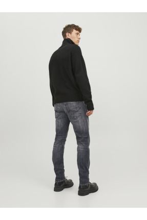 شلوار جین طوسی مردانه پاچه تنگ بلند کد 756484942