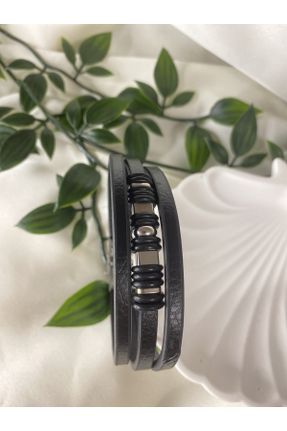 دستبند استیل مشکی مردانه فولاد ( استیل ) کد 787190675