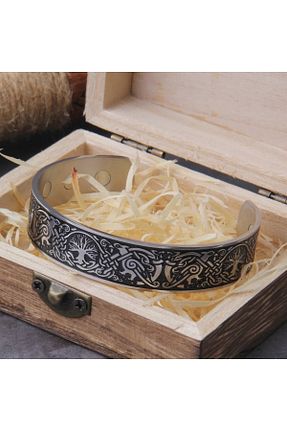 دستبند استیل (فولاد) متالیک مردانه استیل ضد زنگ Viking - کد 337577043