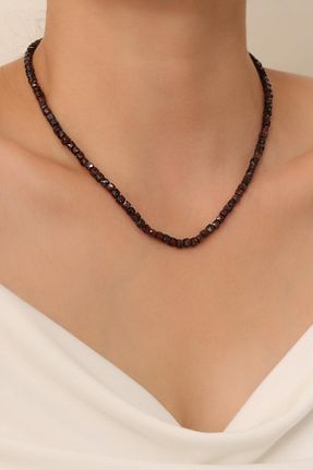 گردنبند جواهر زرد زنانه رودیوم Dünya Doğal Taş - کد 787290413