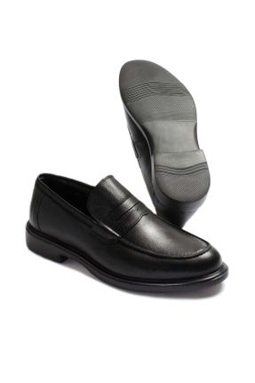 کفش کلاسیک مشکی مردانه چرم طبیعی پاشنه کوتاه ( 4 - 1 cm ) پاشنه ساده کد 787725075