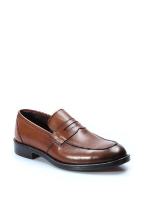 کفش کلاسیک قهوه ای مردانه چرم طبیعی پاشنه کوتاه ( 4 - 1 cm ) پاشنه ساده کد 787724223