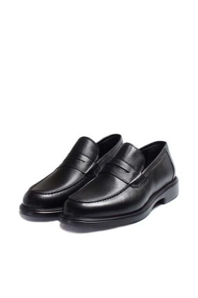 کفش کلاسیک مشکی مردانه چرم طبیعی پاشنه کوتاه ( 4 - 1 cm ) پاشنه ساده کد 787725075