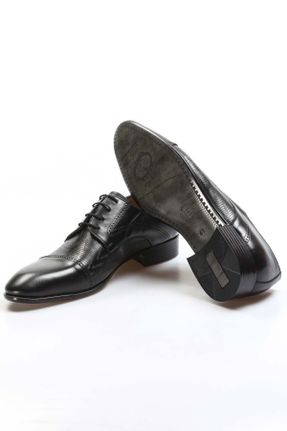 کفش کلاسیک مشکی مردانه چرم طبیعی پاشنه کوتاه ( 4 - 1 cm ) پاشنه ساده کد 787725770