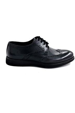 کفش کلاسیک مشکی مردانه چرم خالص LEOSTEPS - کد 787680855