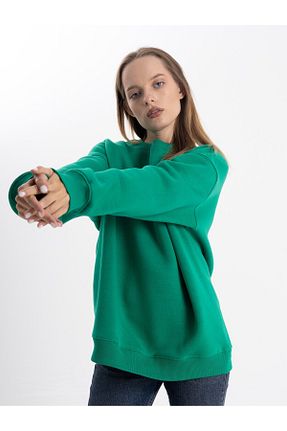 سوئیشرت سبز زنانه ساده PullTheHood - کد 775823714