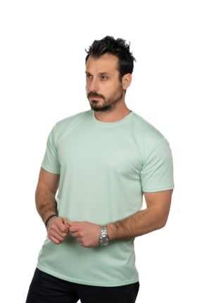 تی شرت سبز مردانه رگولار یقه گرد پنبه (نخی) تکی بیسیک کد 780629390