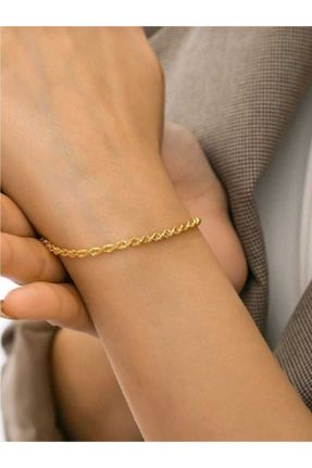 دستبند استیل طلائی زنانه استیل ضد زنگ کد 787912042