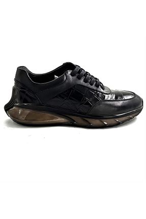 کفش اسنیکر مشکی مردانه چرم اصل LEOSTEPS - کد 787348007