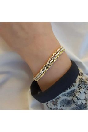 دستبند استیل (فولاد) طلائی زنانه استیل (فولاد) Simge Gümüş - کد 787366181