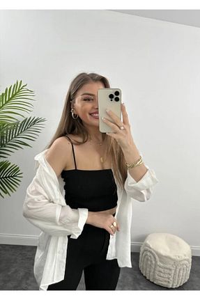 پیراهن سفید زنانه Overshirt Ekim Store - کد 787371484