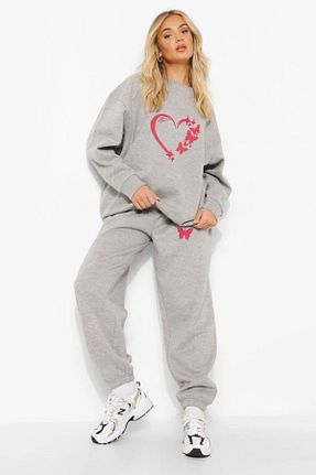 ست بالاتنه و پائین تنه طوسی زنانه بافتنی Modern Moda - کد 787375127