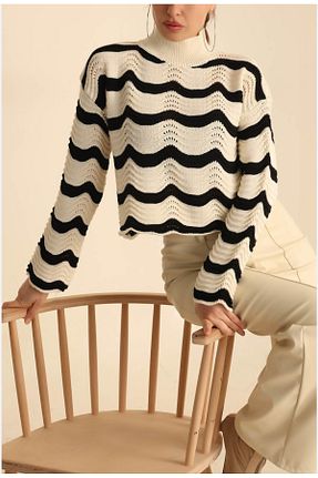 پلیور سفید زنانه رگولار Butik - کد 787667530