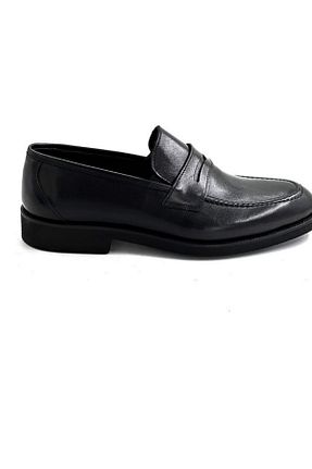 کفش کلاسیک مشکی مردانه چرم خالص LEOSTEPS - کد 787681396