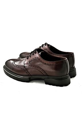 کفش کلاسیک قهوه ای مردانه چرم خالص LEOSTEPS - کد 787680772