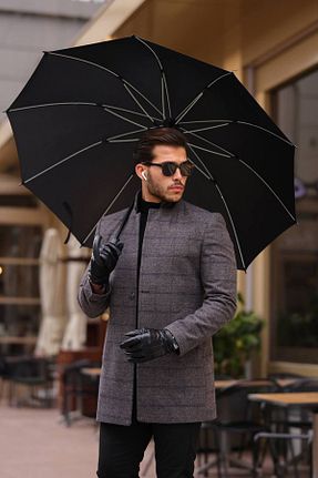 پالتو پشمی طوسی مردانه رگولار hello7 - کد 784449903