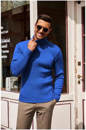 پلیور سرمه ای مردانه ساده youknitwear you - کد 785518204