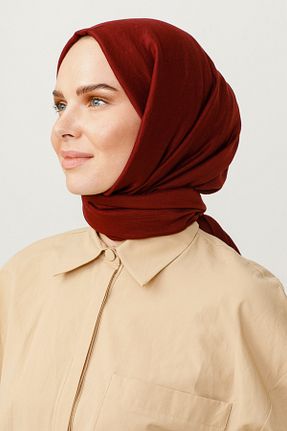 شال زرشکی زنانه پنبه ای VALORSCARF - کد 788019659