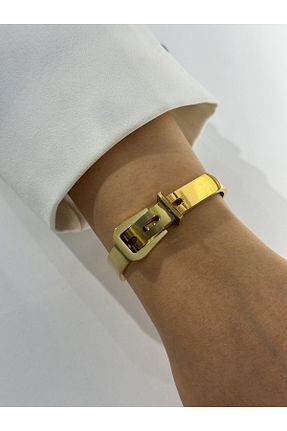 دستبند استیل (فولاد) طلائی زنانه استیل (فولاد) Wui Aksesuar - کد 788345085