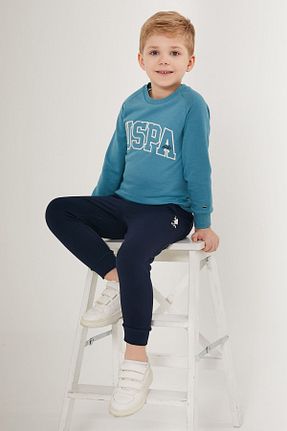 ست بالاتنه و پائین تنه آبی بچه گانه بافتنی U.S. Polo Assn. - کد 753012868
