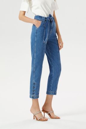 شلوار جین آبی زنانه پاچه تنگ فاق بلند جین بلند کد 286357106