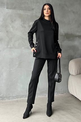 ست بالاتنه و پائین تنه مشکی زنانه بافتنی lovebox - کد 788181811