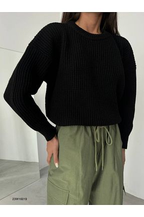 پلیور مشکی زنانه ساده Pafi Moda - کد 788316064