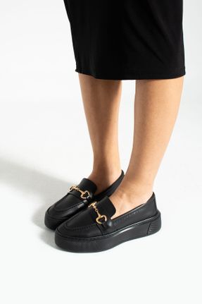کفش آکسفورد مشکی زنانه چرم مصنوعی پاشنه متوسط ( 5 - 9 cm ) کد 450352275