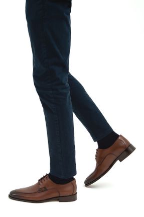 کفش کلاسیک قهوه ای مردانه چرم طبیعی پاشنه کوتاه ( 4 - 1 cm ) پاشنه ضخیم کد 32961801
