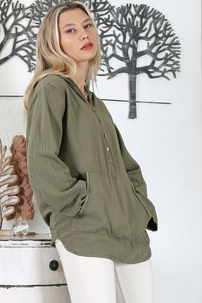 بلوز خاکی زنانه ساده Chiccy - کد 788424199