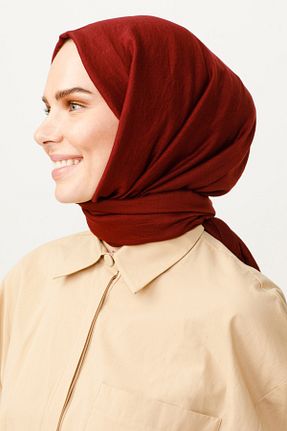 شال زرشکی زنانه پنبه ای VALORSCARF - کد 788019659