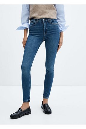 شلوار جین آبی زنانه رگولار MANGO - کد 753330043