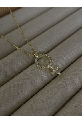 گردنبند نقره طلائی زنانه 925 عیار Sade Accessory - کد 788140321