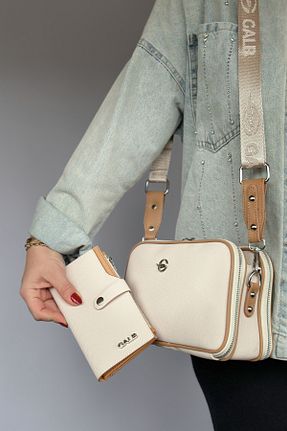 کیف دوشی بژ زنانه چرم مصنوعی GALB LEATHER - کد 788155785