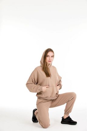 ست لباس راحتی بژ زنانه ساده Lady - کد 788255616