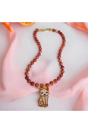 گردنبند جواهر قهوه ای زنانه سنگ طبیعی Bengü Accessories - کد 788454490