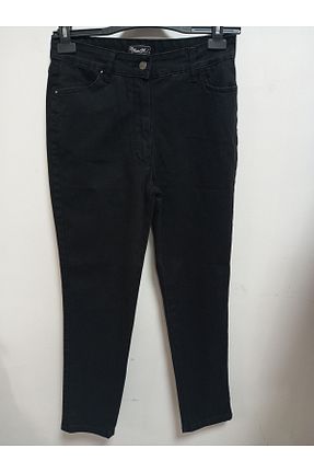 شلوار جین سایز بزرگ مشکی زنانه Straight AKŞEN GİYİM - کد 788099944