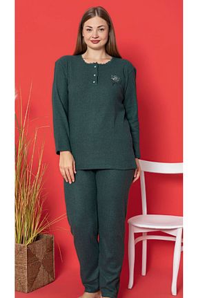 ست لباس راحتی سبز زنانه ساده LİLA İÇ GİYİM - کد 788179707
