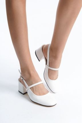 کفش پاشنه بلند کلاسیک سفید زنانه پاشنه ضخیم پاشنه کوتاه ( 4 - 1 cm ) PU کد 788239778