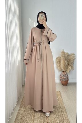 کلاه و ابایا بژ زنانه بافتنی Nissra - کد 788365924