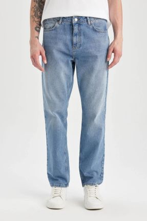 شلوار جین آبی مردانه پاچه لوله ای جین بلند کد 788574688