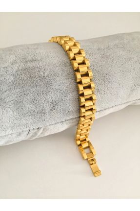 دستبند استیل طلائی زنانه فولاد ( استیل ) کد 778863478
