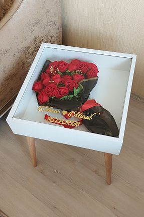 میز عسلی سفید Suntalam Verda Çerçeve - کد 788838206
