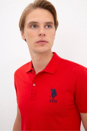 تی شرت قرمز مردانه اسلیم فیت یقه پولو کد 101075412