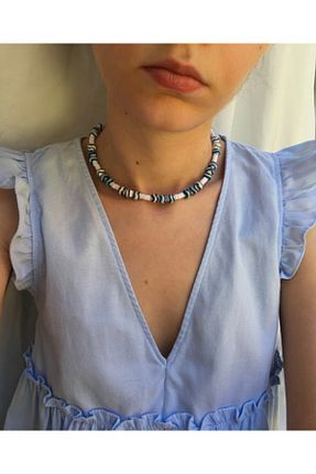 گردنبند جواهر آبی زنانه فلزی Ness - کد 101406780