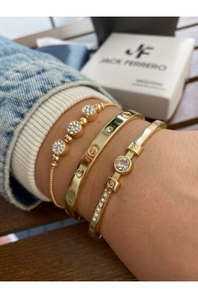 دستبند جواهر طلائی زنانه روکش طلا کد 101947132