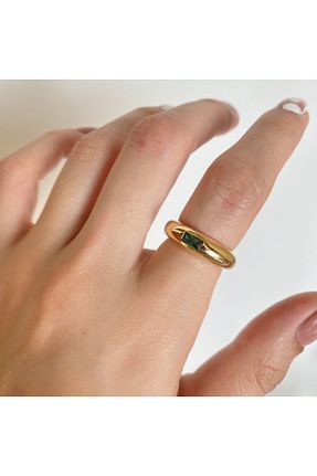 انگشتر جواهر سبز زنانه زیرکن Okkostore - کد 102325239