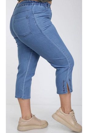 شلوارک و برمودا سایز بزرگ آبی زنانه فاق بلند HaiModa - کد 102736535
