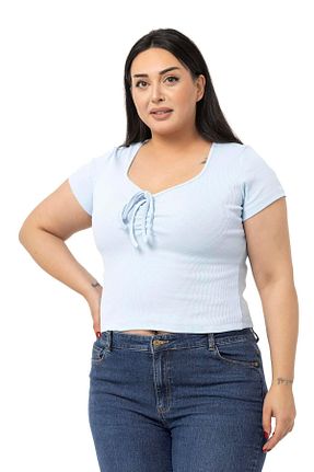 بادی سایز بزرگ آبی زنانه سایز بزرگ DISENTIS MODEST - کد 788657235