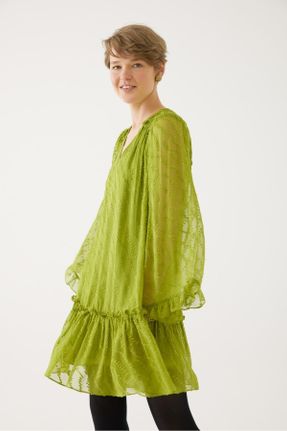 لباس سبز زنانه بافتنی ویسکون رگولار آستین-بلند کد 760890209